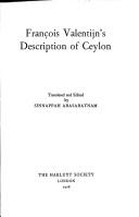 Cover of: François Valentijn's Description of Ceylon