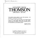 Alexander 'Greek' Thomson : architect 1817-1875 : an exhibition in appreciation of the work of Alexander 'Greek' Thomson on the occasion of the Festival of Architecture to celebrate the year of the 15