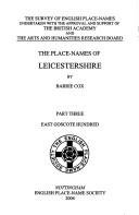 The place-names of Leicestershire by Barrie Cox, Karen L. J. Isaacson