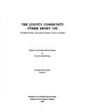 The county community under Henry VIII : the military survey, 1522, and lay subsidy, 1524-5, for Rutland