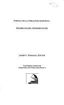 Cover of: Poetica De LA Poblacion Marginal: Sensibilidades (Literature and Human Rights Series, No 2)