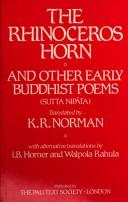 Cover of: The Rhinoceros Horn and Other Early Buddhist Poems: The Group of Discourses (Sutta-Nipata, Vol 1)