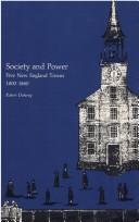 Cover of: Society and power: five New England towns, 1800-1860
