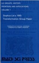 Cover of: Sophus Lies 1880: Transformation Paper (Lie Groups: History, Frontiers & Applications Series No.1)