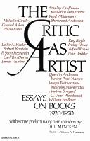 Cover of: The critic as artist: essays on books, 1920-1970