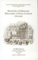 Cover of: Register of Sermons Preached at Paul's Cross 1534-1642 (Centre for Reformation and Renaissance Studies Occasional Publications, No 6)