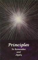 Cover of: Principles to Remember and Apply