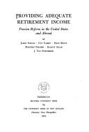 Cover of: Providing adequate retirement income: pension reform in the United States and abroad