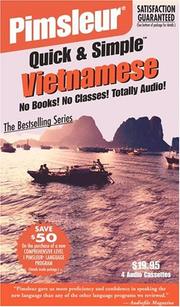 Cover of: Vietnamese: Learn to Speak and Understand Vietnamese with Pimsleur Language Programs (Pimsleur Quick & Simple)