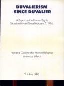 Cover of: Duvalierism since Duvalier.