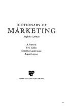 Cover of: Dictionary of marketing: English-German