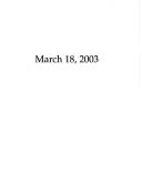 Cover of: March 18, 2003: a poem