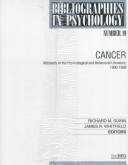 Cover of: Cancer: Abstracts of the Psychological and Behavioral Literature, 1990-1999 (Bibliographies in Psychology Ser)