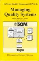 Cover of: Software Quality Management II, Vol. 1: Managing Quality Systems