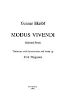 Modus vivendi : selected prose