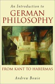 Cover of: Introduction to German Philosophy by Andrew Bowie