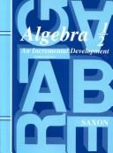 Cover of: Algebra 1/2: An Incremental Development (Saxon Algebra)