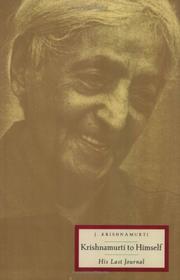 Cover of: Krishnamurti to himself: his last journal
