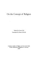 Cover of: On the Concept of Religion