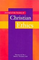 Cover of: Journal of the Society of Christian Ethics: Spring/summer 2006 (Journal of the Society of Christian Ethics)