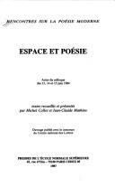 Cover of: Espace et poésie: actes du colloque des 13-15 juin 1984