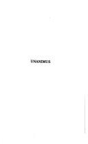 Cover of: Unanimus: Fantaisie romanesque