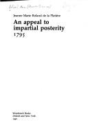 Cover of: An appeal to impartial posterity