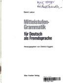 Mittelstufen-Grammatik für Deutsch als Fremdsprache by Bernd Latour, Tetzeli, Neuf, Eggers, Latour