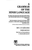 Cover of: Grammar of the Hindi Language