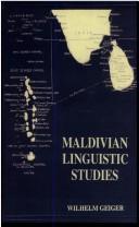 Cover of: Máldivian linguistic studies by Wilhelm Geiger