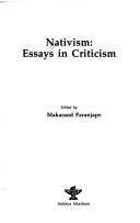 Cover of: Nativism: essays in criticism
