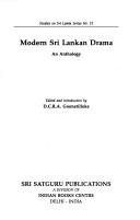 Cover of: Modern Sri Lankan Drama: An Anthology (Studies on Sri Lanka Series, No. 15)