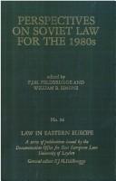 Cover of: Perspectives on Soviet Law of the 1980's (Law in Eastern Europe)