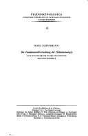 Cover of: Die Fundamentalbetrachtung der Phänomenologie: zum Weltproblem in der Philosophie Edmund Husserls.