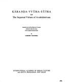 Cover of: Kāraṇḍa-vyūha-sūtra, or, The supernal virtues of Avalokiteśvara: Sanskrit text of the metrical version edited for the first time from original manuscripts