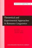 Theoretical and experimental approaches to Romance linguistics : selected papers from the 34th Linguistic Symposium on Romance Languages (LSRL), Salt Lake City, March 2004