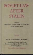 Cover of: Soviet law after Stalin