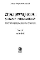 Cover of: Zydzi Dawnej Odzi: Sownik Biograficzny Zydow Odzkich Oraz Z Odzia Zwiazanych