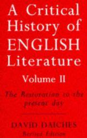 A critical history of English literature