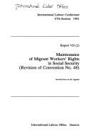 Cover of: Maintenance of migrant workers