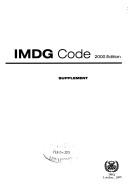 Cover of: IMDG code: International maritime dangerous goods code : including amendment 30-00.