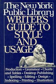 Cover of: The New York Public Library writer's guide to style and usage.