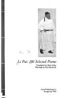 Cover of: Li Pai, 200 selected poems