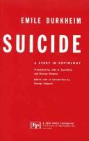 Cover of: Suicide: a study in sociology