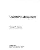 Cover of: Quantitative management