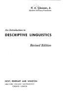 Cover of: An introduction to descriptive linguistics