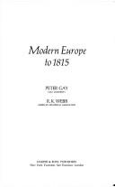 Cover of: Modern Europe to 1815