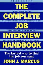 Cover of: Complete job interview handbook by John J. Marcus