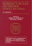 Cover of: Robert's Rules of Order Newly Revised (9th Edition) by Henry M. Robert