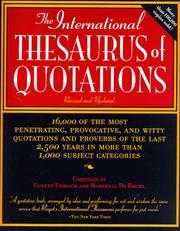 Cover of: The International Thesaurus of Quotations by Eugene H. Ehrlich